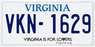 VA license plate VKN1629