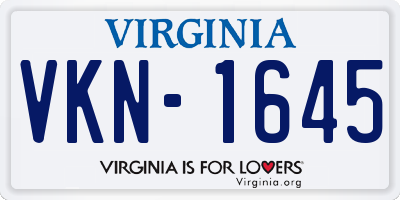 VA license plate VKN1645