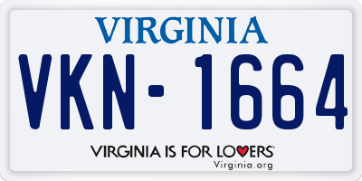 VA license plate VKN1664