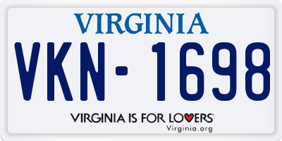 VA license plate VKN1698