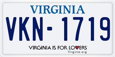 VA license plate VKN1719