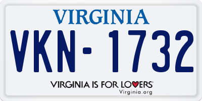 VA license plate VKN1732