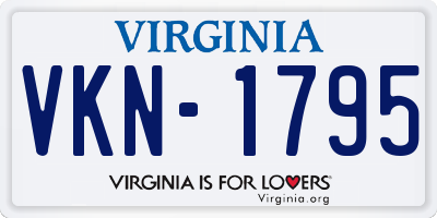 VA license plate VKN1795