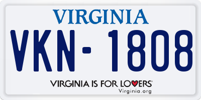 VA license plate VKN1808