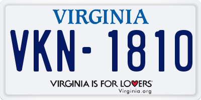VA license plate VKN1810