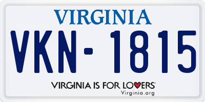 VA license plate VKN1815