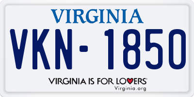 VA license plate VKN1850