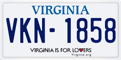VA license plate VKN1858