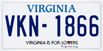 VA license plate VKN1866