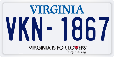 VA license plate VKN1867