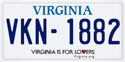 VA license plate VKN1882