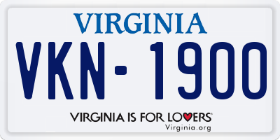 VA license plate VKN1900