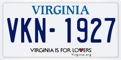 VA license plate VKN1927