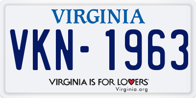 VA license plate VKN1963