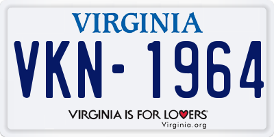 VA license plate VKN1964