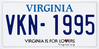 VA license plate VKN1995