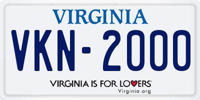VA license plate VKN2000