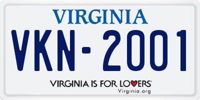 VA license plate VKN2001