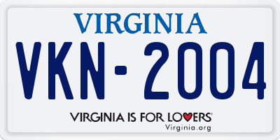 VA license plate VKN2004