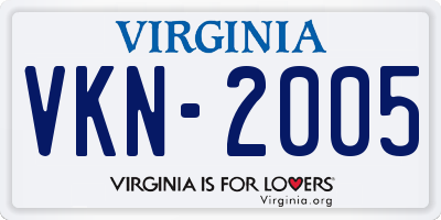 VA license plate VKN2005