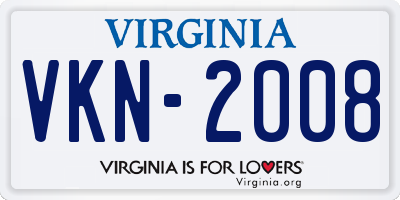 VA license plate VKN2008