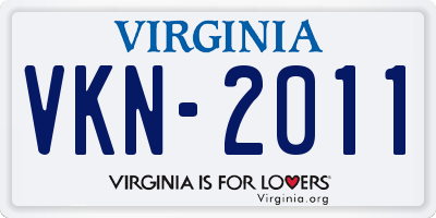 VA license plate VKN2011