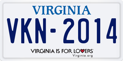 VA license plate VKN2014
