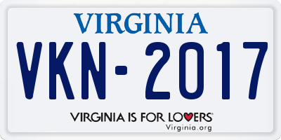 VA license plate VKN2017