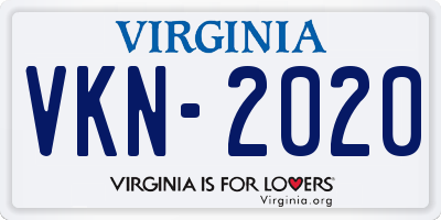 VA license plate VKN2020
