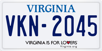 VA license plate VKN2045