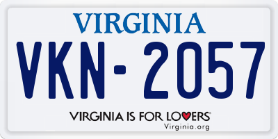 VA license plate VKN2057