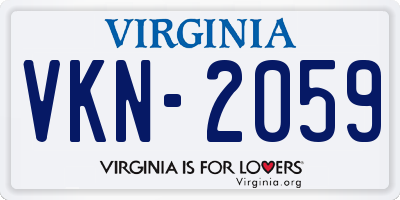 VA license plate VKN2059
