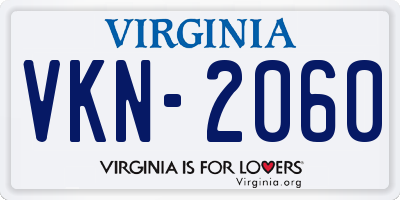 VA license plate VKN2060