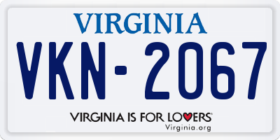 VA license plate VKN2067