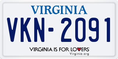 VA license plate VKN2091