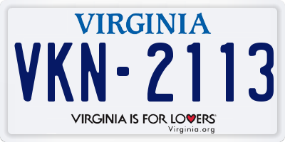 VA license plate VKN2113
