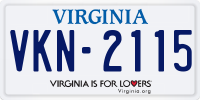 VA license plate VKN2115