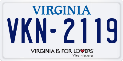 VA license plate VKN2119
