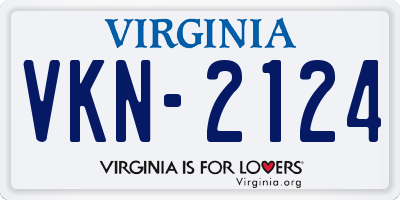 VA license plate VKN2124