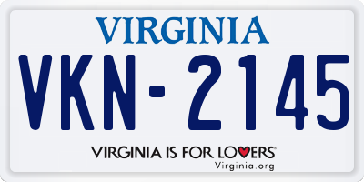 VA license plate VKN2145