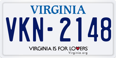 VA license plate VKN2148