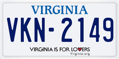 VA license plate VKN2149