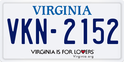 VA license plate VKN2152