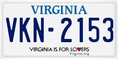 VA license plate VKN2153