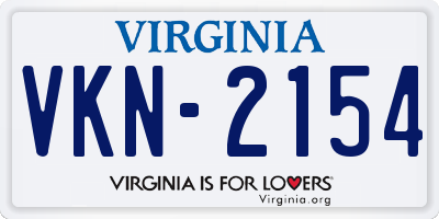 VA license plate VKN2154