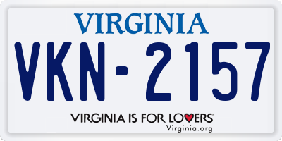 VA license plate VKN2157