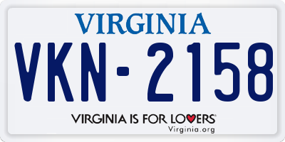 VA license plate VKN2158