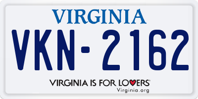 VA license plate VKN2162
