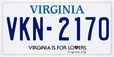 VA license plate VKN2170