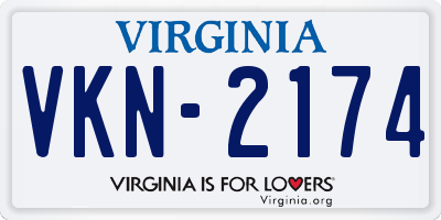 VA license plate VKN2174